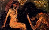 Edvard Munch Canvas Paintings - Man and Woman